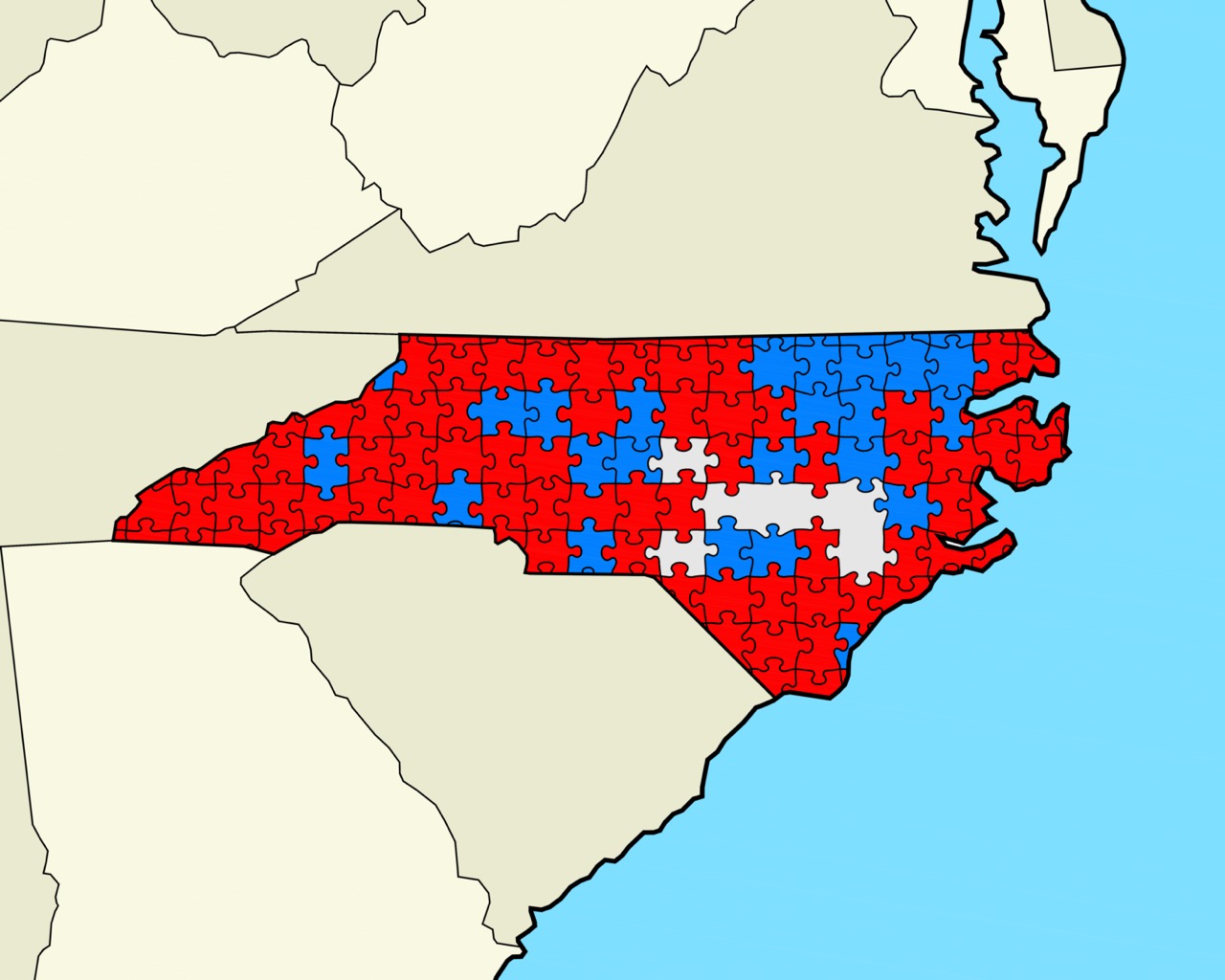 Rojo, azul o púrpura ¿De qué color es Carolina del Norte? La Noticia