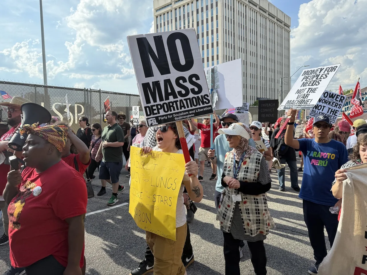 Latinos March for Respect and Justice on Workers Day